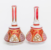 Pair Bohemian Miniature Glass Vases