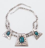 Navajo Turquoises & Sterling Necklace