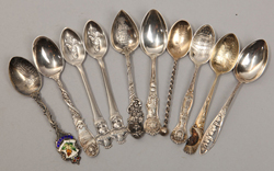 Ten Sterling Souvenir Spoons