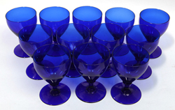 Ralph Lauren Cobalt Blue Glass Goblets