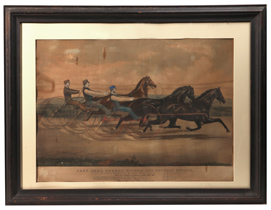 Large Folio Currier & Ives Horse Racing Print