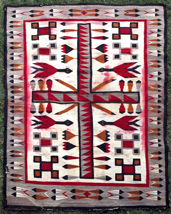 Large Native American Navajo Weaving w/ Birds