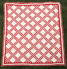 FINE EARLY RED & WHITE QUILT