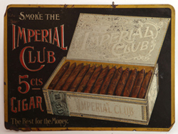 EMBOSSED TIN SIGN - IMPERIAL CLUB CIGARS 