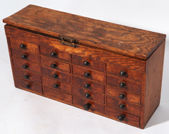 WATCHMAKERS OAK SET OF DRAWERS 