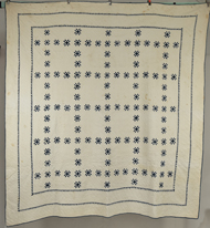 Early Blue & White Pieced Quilt