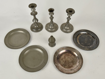 Eight Pieces Early Pewter
