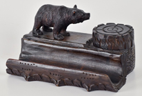 Black Forest Carved Bear Inkwell