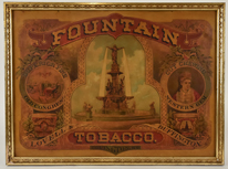 Rare 19th Century Fountain Tobacco Tin Sign