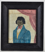 Folk Art Watercolor of African American Gentleman