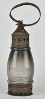 Early Tin & Blown Glass Lantern