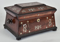 Fine Inlaid Rosewood Sewing Box
