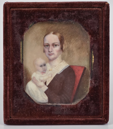Miniature Portrait of Mother & Child