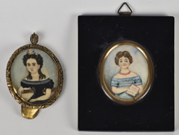 Two Miniature Portrait of Young Ladies