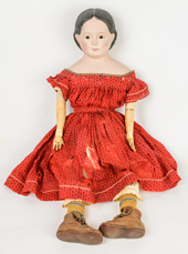 Early Painted Oil Cloth Doll