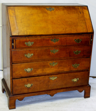 PERIOD CHIPPENDALE CURLY MAPLE DESK