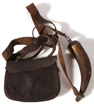 EARLY HUNTING POUCH & HORN 