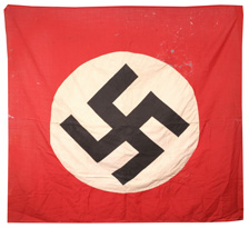 CAPTURED NAZI'S FLAG W/PAPERS 