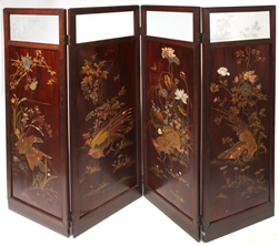 OUTSTANDING JAPANESE ROSEWOOD SCREEN 