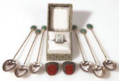 CHINESE SILVER RINGS & SPOONS