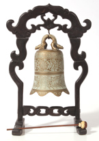 CHINESE BRONZE BELL IN STAND