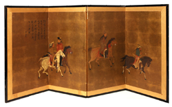 CHINESE PAINTED DRESSING SCREEN 