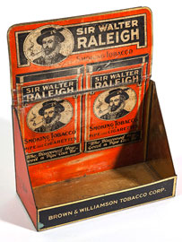 Sir Walter Raleigh Counter Top Tin Tobacco Display