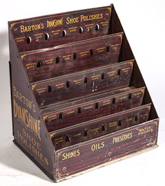 Barton's Dyanshine Shoe Polishes Tin Display Case