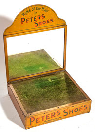 Peters Shoes Mirrored Tin Counter Display