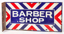 Porcelain Barber Shop Bracket Sign