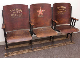 Bank of 3 Star Shoe Chairs