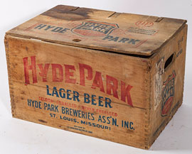 Hyde Park Lager Beer Wood Crate