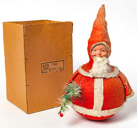 German Rolly-Polly Santa in Box