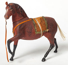 German Composition  Horse Candy Container