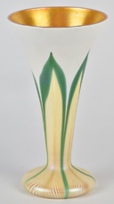 Quezal Pull Feather Vase