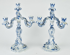Pair Of Meissen Porcelain Candelabra
