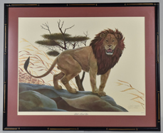 John A. Ruthven  Lithograph "Black Maned Lion"