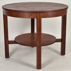 Arts & Crafts Mission Round Lamp Table