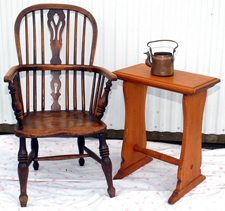 English Windsor Chair & Shoe Foot Stand
