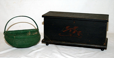 Early Decorated Miniature Blanket Chest