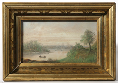 19TH CENTURY WATERCOLOR WITH SAILBOATS