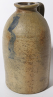 BLUE DECORATED WIDE MOUTH STONEWARE JAR
