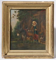 EARLY 19TH CENTURY PAINTING OF MAN W/SCALES
