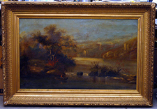 HUDSON RIVER SCHOOL OIL PAINTING ON BOARD