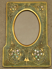 TIFFANY STUDIOS ABALONE BRONZE PICTURE FRAME
