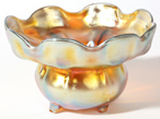 L.C. TIFFANY FAVRILE GOLD FOOTED BOWL