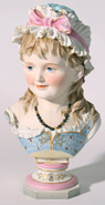 BISQUE PORCELAIN BUST OF YOUNG GIRL