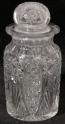 AMERICAN BRILLIANT CUT GLASS COVERED JAR