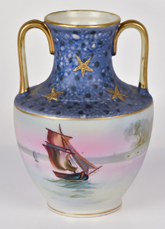 Small Nippon Scenic Sailing Ship Vase