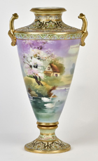Nippon Scenic Bolted Urn with Swans